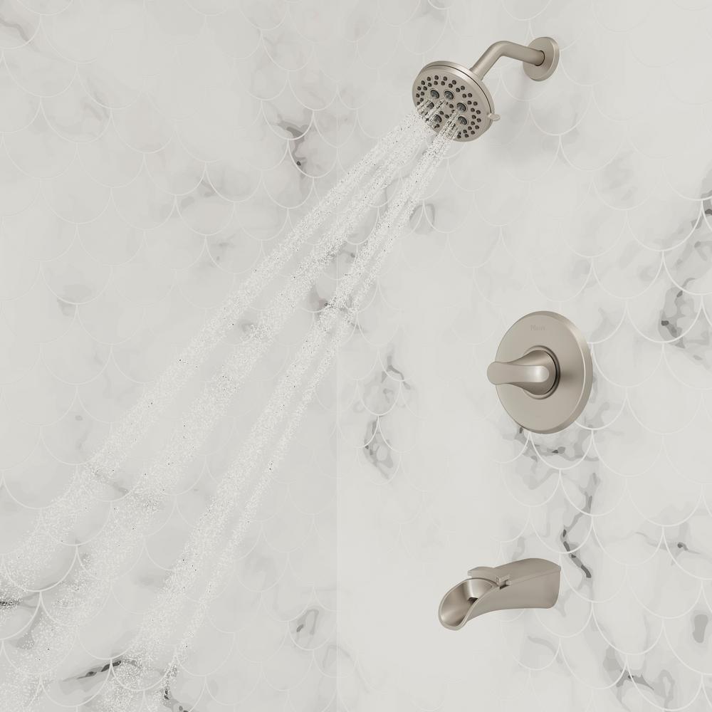 Jaida Single-Handle 4-Spray Tub and Shower Faucet w/ Restore Technology in Spot Defense Brushed Nickel (Valve Included) - Super Arbor