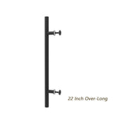 22 in. Steel Black Powered Ladder Sliding Barn Door Handle - Super Arbor