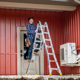 18 ft. Reach MPXA Aluminum Multi-Position Ladder with 300 lbs. Load Capacity Type IA Duty Rating - Super Arbor