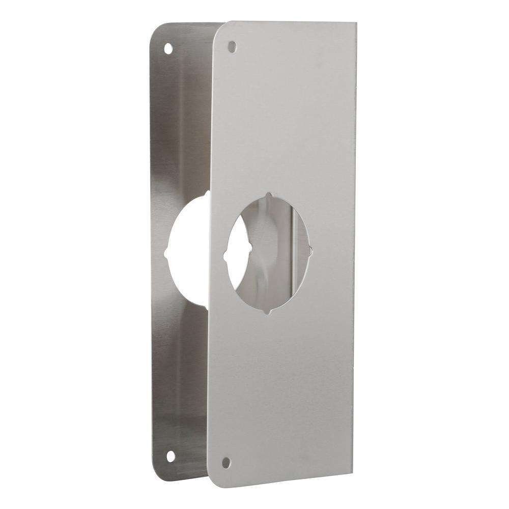 1-3/4 in. x 9 in. Thick Solid Brass Lock and Door Reinforcer, 2-1/8 in. Single Bore, 2-3/8 in. Backset - Super Arbor