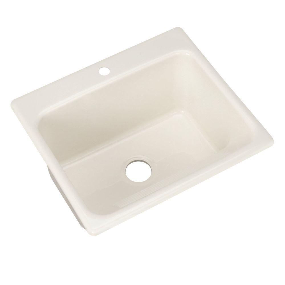 Kensington Drop-In Acrylic 25 in. 1-Hole Single Bowl Utility Sink in White - Super Arbor