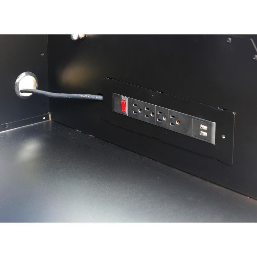 24 in. x 46 in. 17-Drawer Tool Chest and Cabinet Combo with Power and USB Outlets in Black and Blue - Super Arbor