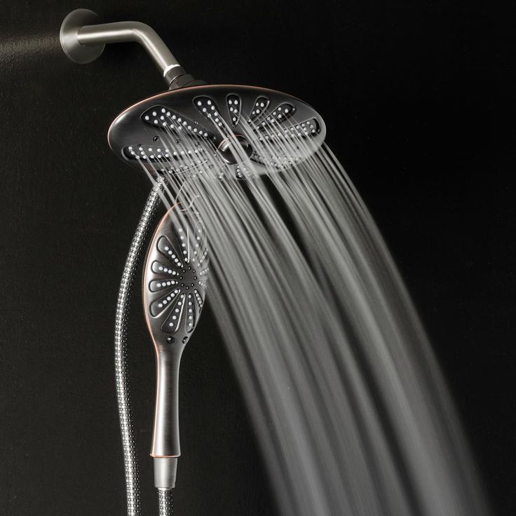 4-Spray 11 in. Oval Dual Showerhead and Handheld Showerhead in Oil-Rubbed Bronze