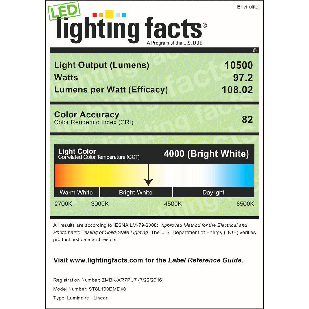 97-Watt 8 ft. White Integrated LED MV 10000 Lumen Surface Mount Strip Light - Super Arbor