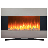 36 in. Electric Fireplace Wall Mount Floor Stand in Stainless - Super Arbor