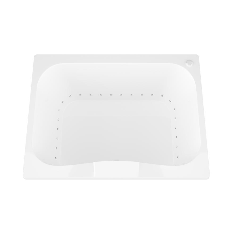 Rhode 5 ft. Rectangular Drop-in Air Bath Tub in White - Super Arbor