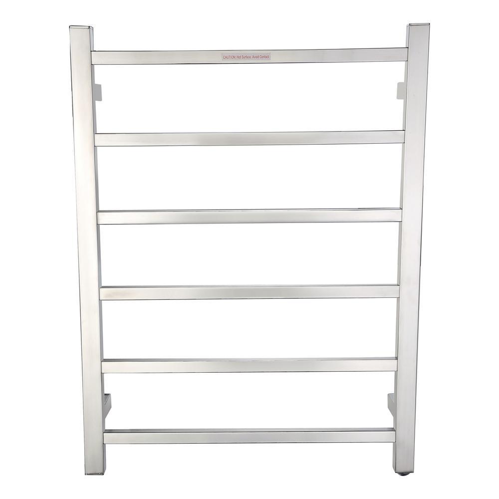 Charles Series 6-Bar Stainless Steel Wall Mounted Electric Towel Warmer Rack in Brushed Nickel - Super Arbor
