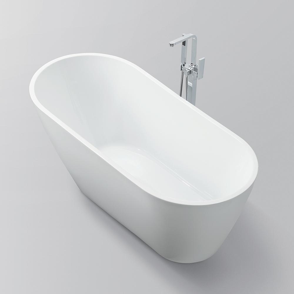Colombes 67 in. Acrylic Flatbottom Freestanding Bathtub in White - Super Arbor