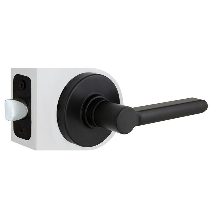 Tonbridge Matte Black Hall and Closet Door Lever with Round Rose (4-Pack)