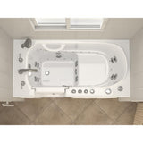 HD Series 53 in. Left Drain Quick Fill Walk-In Whirlpool and Air Bath Tub with Powered Fast Drain in White - Super Arbor
