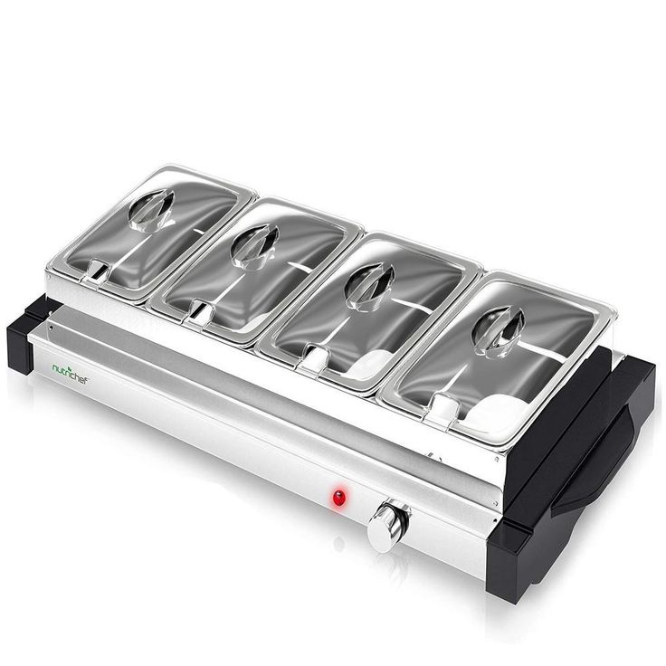Single Burner 8.5 in. Stainless Steel Electric Food Warming Tray Buffet Server Hot Plate (4-Plate Tray Style)