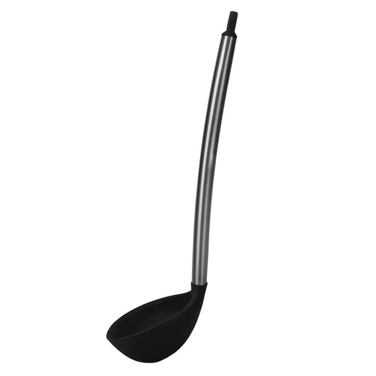 Black Stainless Steel Silicone Ladle
