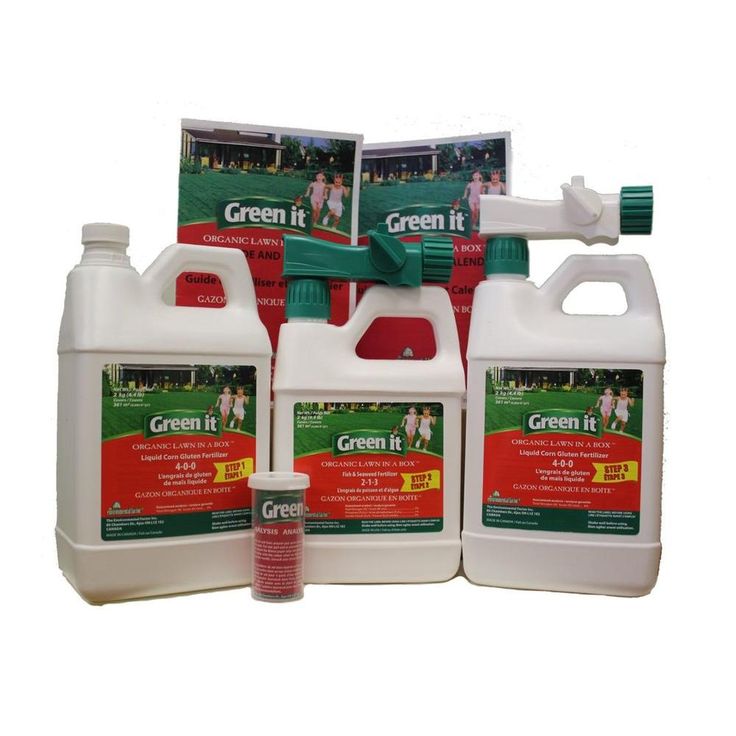 Green It Organic Lawn in a Box 2x4.4lb Liquid Corn Gluten(4-0-0) 1x4.4lb Fish & Seaweed(2-1-3) 3 season Lawn Fertilizer