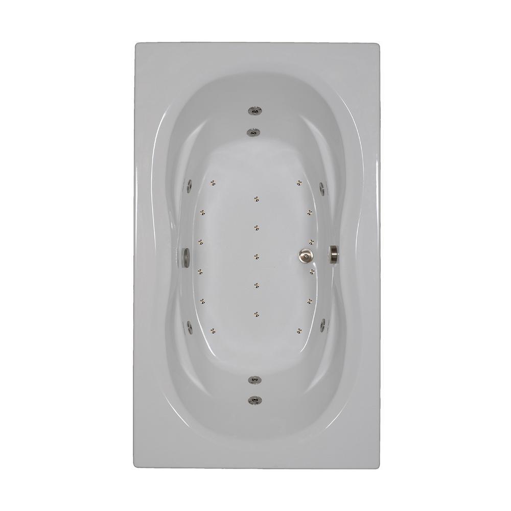 72 in. Acrylic Rectangular Drop-in Combination Bathtub in White - Super Arbor