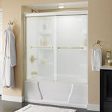Crestfield 60 in. x 58-1/8 in. Traditional Semi-Frameless Sliding Bathtub Door in Bronze and 1/4 in. (6mm) Clear Glass - Super Arbor
