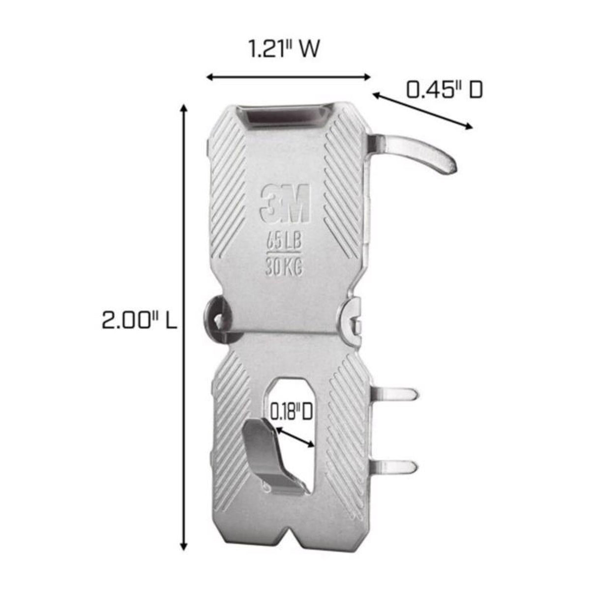 3M CLAW Silver Drywall All-Purpose Picture Hangers, 65 lb, 2 Pack