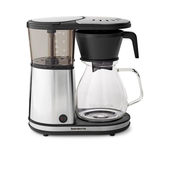 8-Cup Stainless Drip Coffee Maker with Glass Carafe