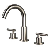8 in. Widespread 2-Handle Mid-Arc Bathroom Faucet with Valve and cUPC Water Supply Lines in Brushed Gold - Super Arbor
