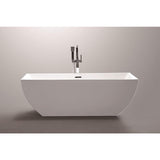Montpellier 59 in. Acrylic Flatbottom Freestanding Bathtub in White - Super Arbor
