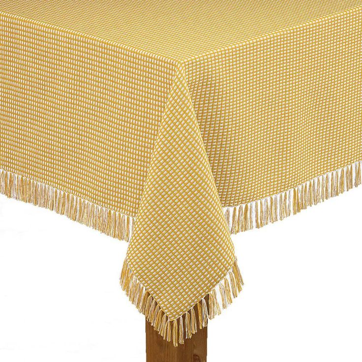 Homespun Fringed 60 in. x 84 in. Marine 100% Cotton Tablecloth