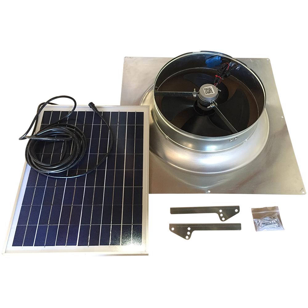 1280 CFM Aluminum Hybrid (Solar/Electric) Powered Gable Mount Gable Louver Vent - Super Arbor