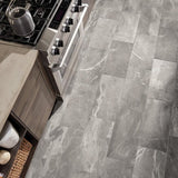 Mohawk ForeverStyle Gray Marble 12-in x 24-in Lappato Porcelain Marble Look Floor Tile