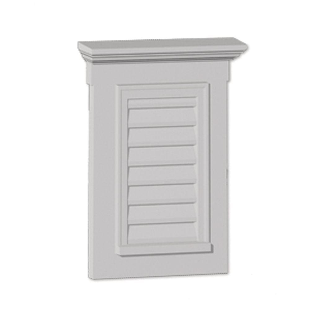 31 in. x 33.5 in. Rectangular White Polyurethane Weather Resistant Gable Louver Vent - Super Arbor