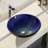 Glass Vessel Sink in Crystal with R9-7007 Faucet and Pop-Up Drain in Chrome - Super Arbor