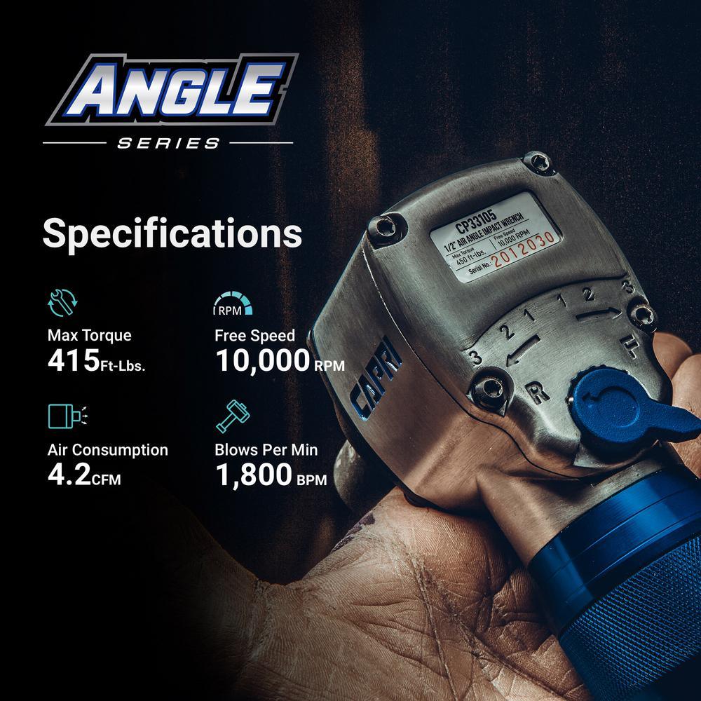 415 ft. lbs. 3/8 in. Air Angle Impact Wrench - Super Arbor