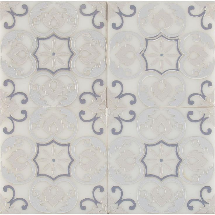 Tetris Florita Blanco 6 in. x 6 in. Polished Marble Wall Tile (5 sq. ft. / case)
