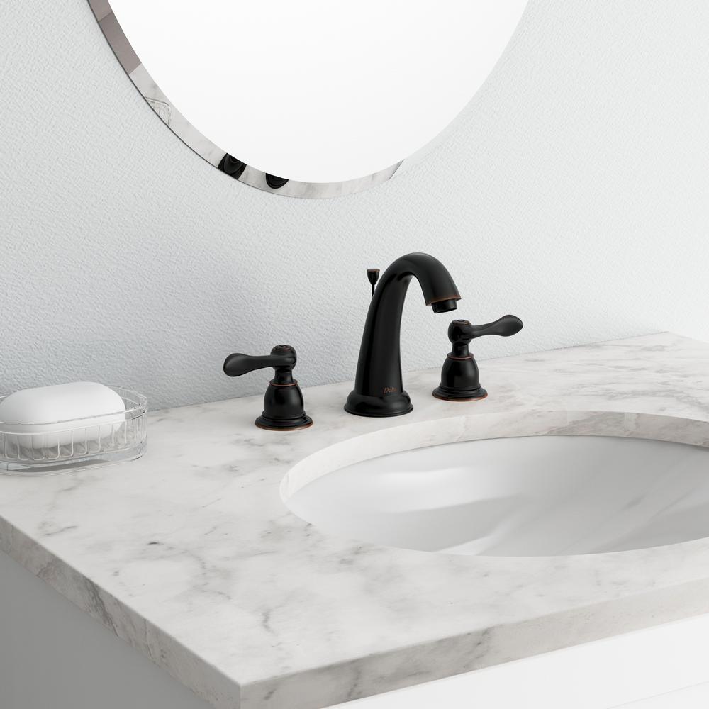 Windemere 8 in. Widespread 2-Handle Bathroom Faucet with Metal Drain Assembly in Oil-Rubbed Bronze - Super Arbor