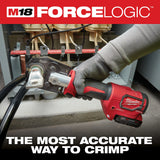Milwaukee M18 18V Lithium-Ion Cordless FORCE LOGIC 600 MCM Crimper Kit with (2) 2.0Ah Batteries, Charger, Hard Case & Die Set