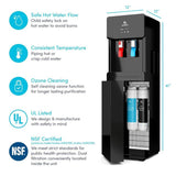 Self-Cleaning Touchless Bottle-Less Water Cooler Dispenser with Hot/Cold Water, Child Lock, NSF/UL/ENERGY STAR, Black