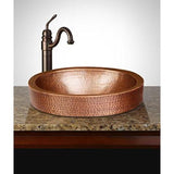 Monarch Abode 17 in. Hand Hammered Skirted Vessel Bathroom Sink in Pure Copper