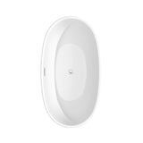 Juno 59 in. Acrylic Flatbottom Bathtub in Matte White with Polished Chrome Trim - Super Arbor