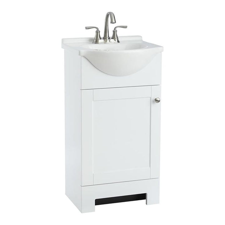 Style Selections Euro 19-in White Single Sink Bathroom Vanity with White Cultured Marble Top