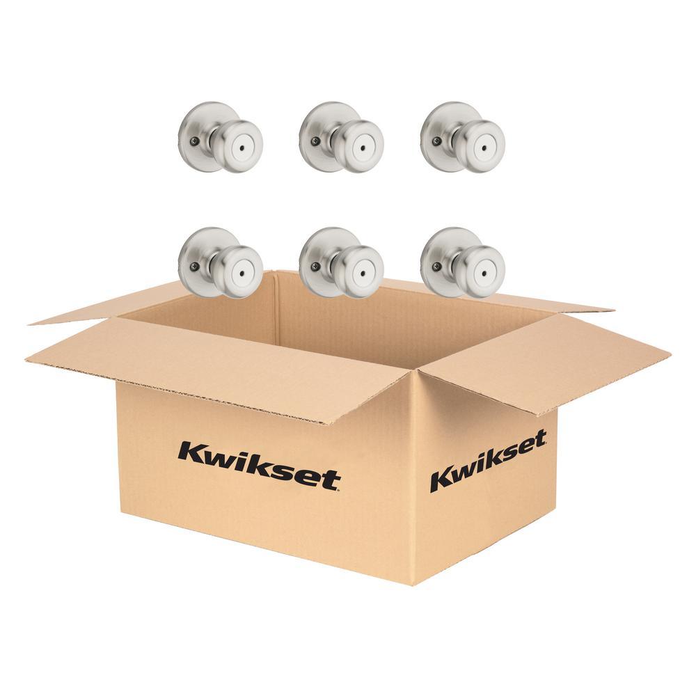 Tylo Satin Nickel Bed/Bath Door Knob (6-Pack) - Super Arbor