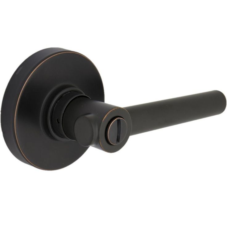 Highland Matte Black Bed and Bath Door Lever with Round Rose