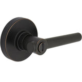 Highland Matte Black Bed and Bath Door Lever with Round Rose