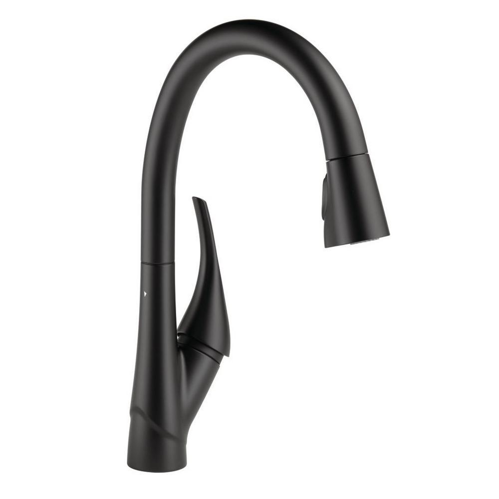 Esque Single-Handle Pull-Down Sprayer Kitchen Faucet with ShieldSpray Technology in Arctic Stainless - Super Arbor