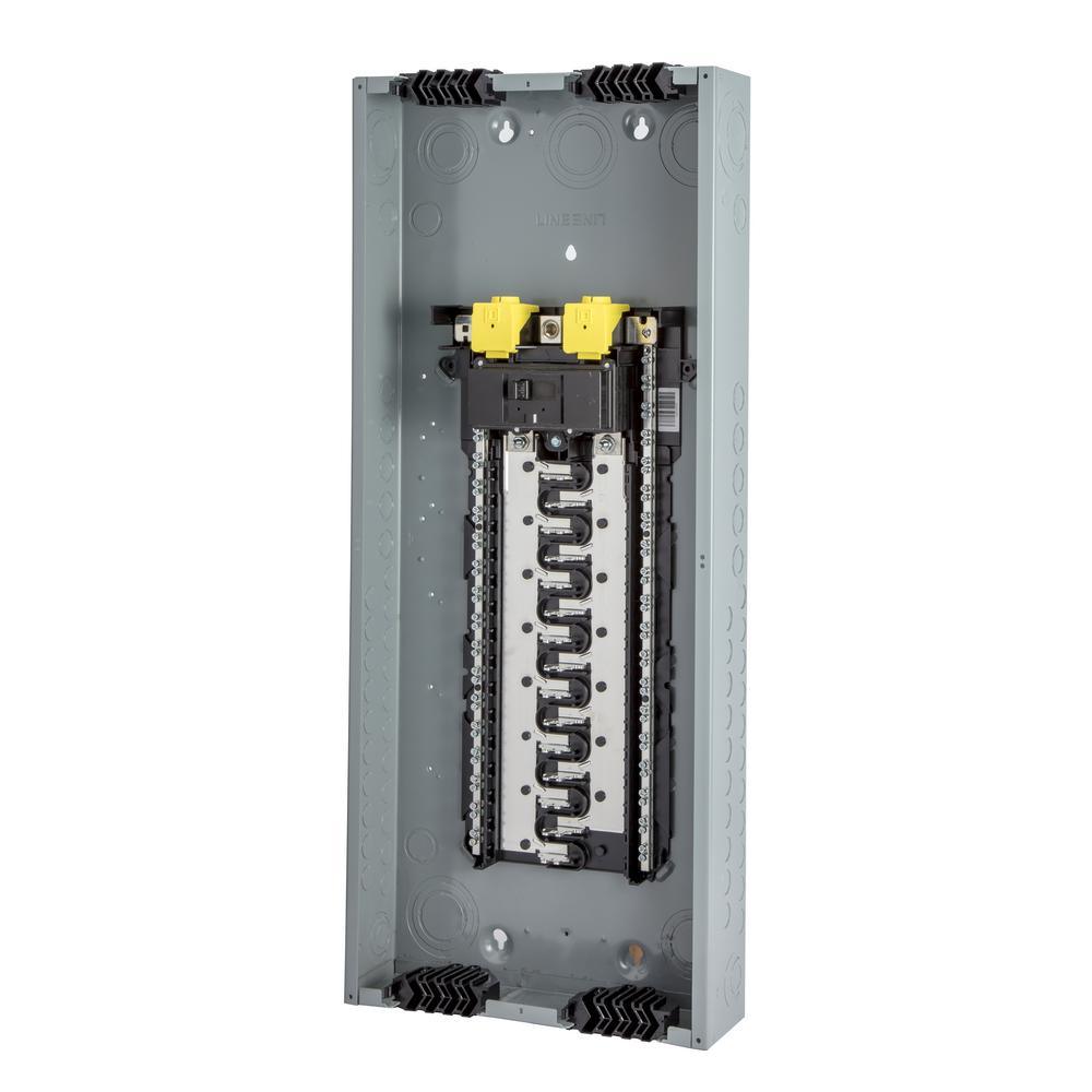 Homeline 200 Amp. 30-Space 60-Circuit Indoor Main Breaker Qwik-Grip Plug-On Neutral Panel, Wiser Energy Monitor - Super Arbor