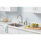 Builders 2-Handle Standard Kitchen Faucet with Sprayer in Stainless Steel - Super Arbor