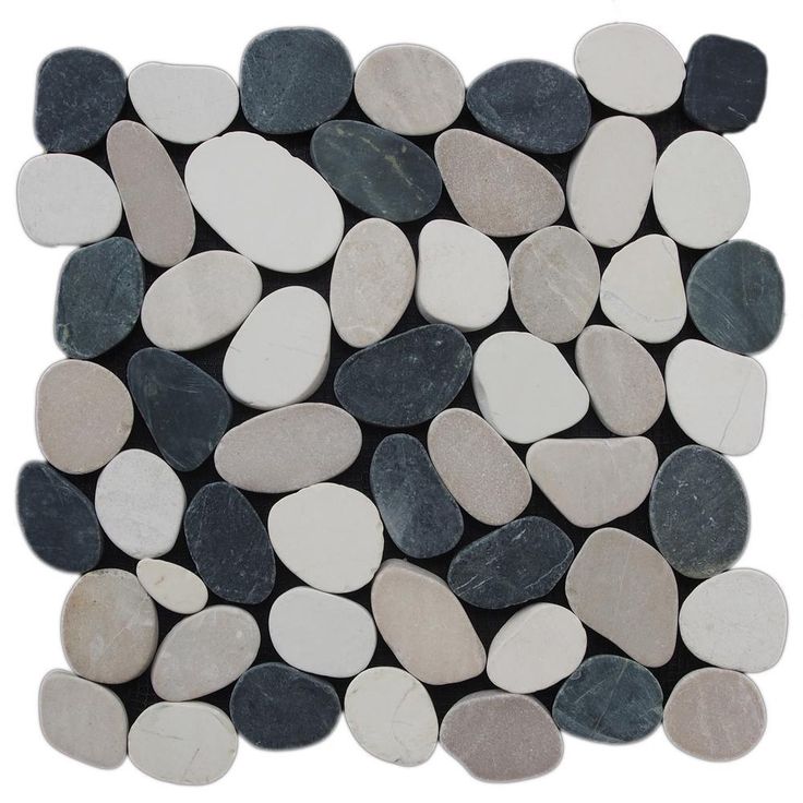 Cruz Bay Sliced Pebble Tile River Grey 11-1/2 in. x 11-1/2 in. x 9.5 mm Mesh-Mounted Mosaic Tile (10.12 sq. ft. / case)