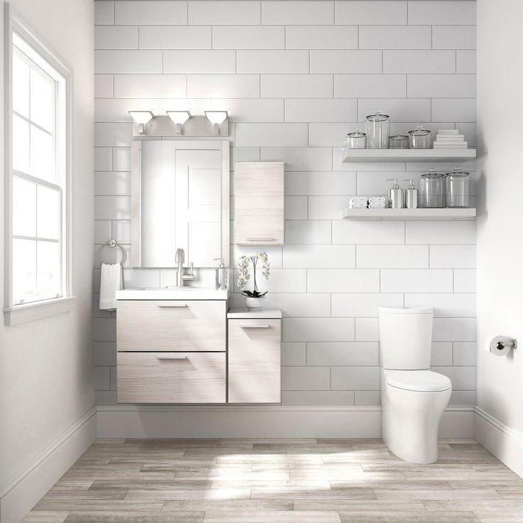 Style Selections Acadia 12-in W x 20-in H x 6.93-in D White Bathroom Wall Cabinet