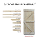 72 in. x 84 in. Unfinished Solid Core Knotty Pine Sliding Barn Door with Hardware Kit - Super Arbor