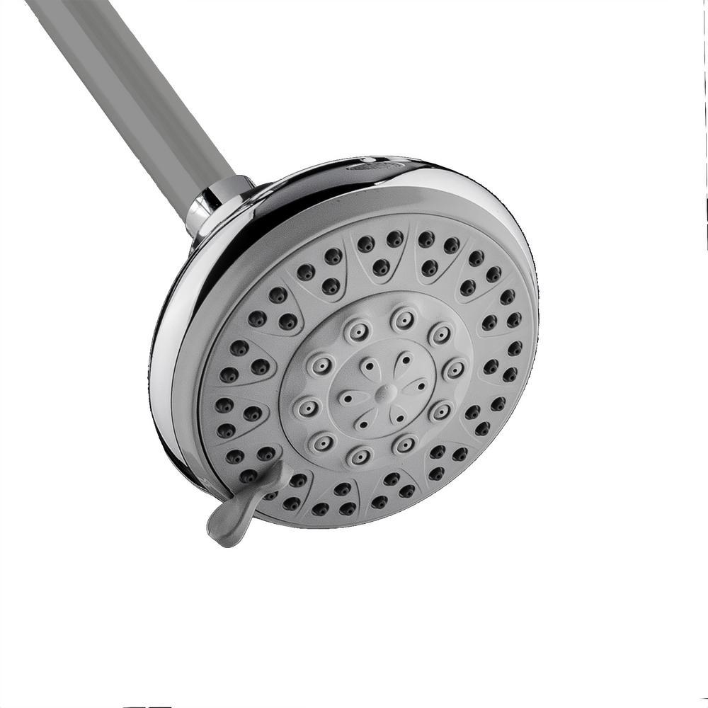 3-Spray 4 in. Single Wall Mount Fixed Adjustable Shower Head in Chrome - Super Arbor