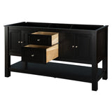 Gazette 60 in. W Bath Vanity Cabinet Only in Espresso for Double Bowl Design - Super Arbor