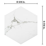 Timeless Calacatta Hex 8-5/8 in. x 9-7/8 in. Porcelain Floor and Wall Tile (11.56 sq. ft. / case) - Super Arbor