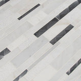 MSI Moderno Blanco Interlocking 12 in. x 18 in. x 8 mm Metal Stone Blend Mesh-Mounted Mosaic Tile (15 sq. ft. / case)