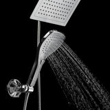 5-spray 9 in. Dual Shower Head and Handheld Shower Head with Waterfall in Chrome - Super Arbor